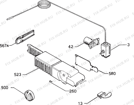 Взрыв-схема холодильника Faure 08736W - Схема узла Refrigerator electrical equipment